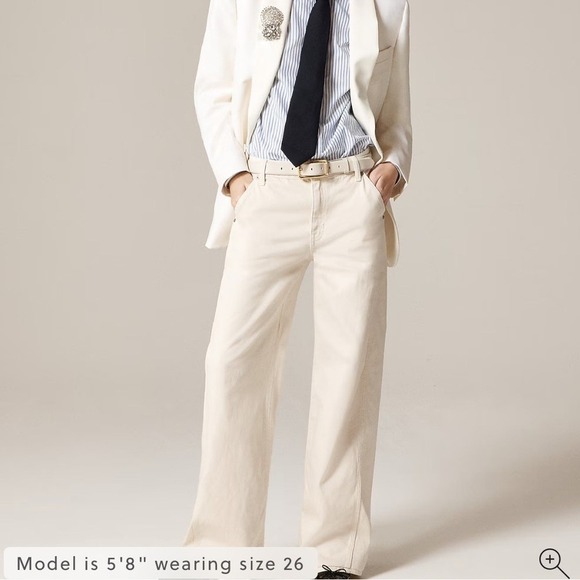 J Crew Utility low-rise wide-leg jean Size 32 Ecru - Picture 1 of 10